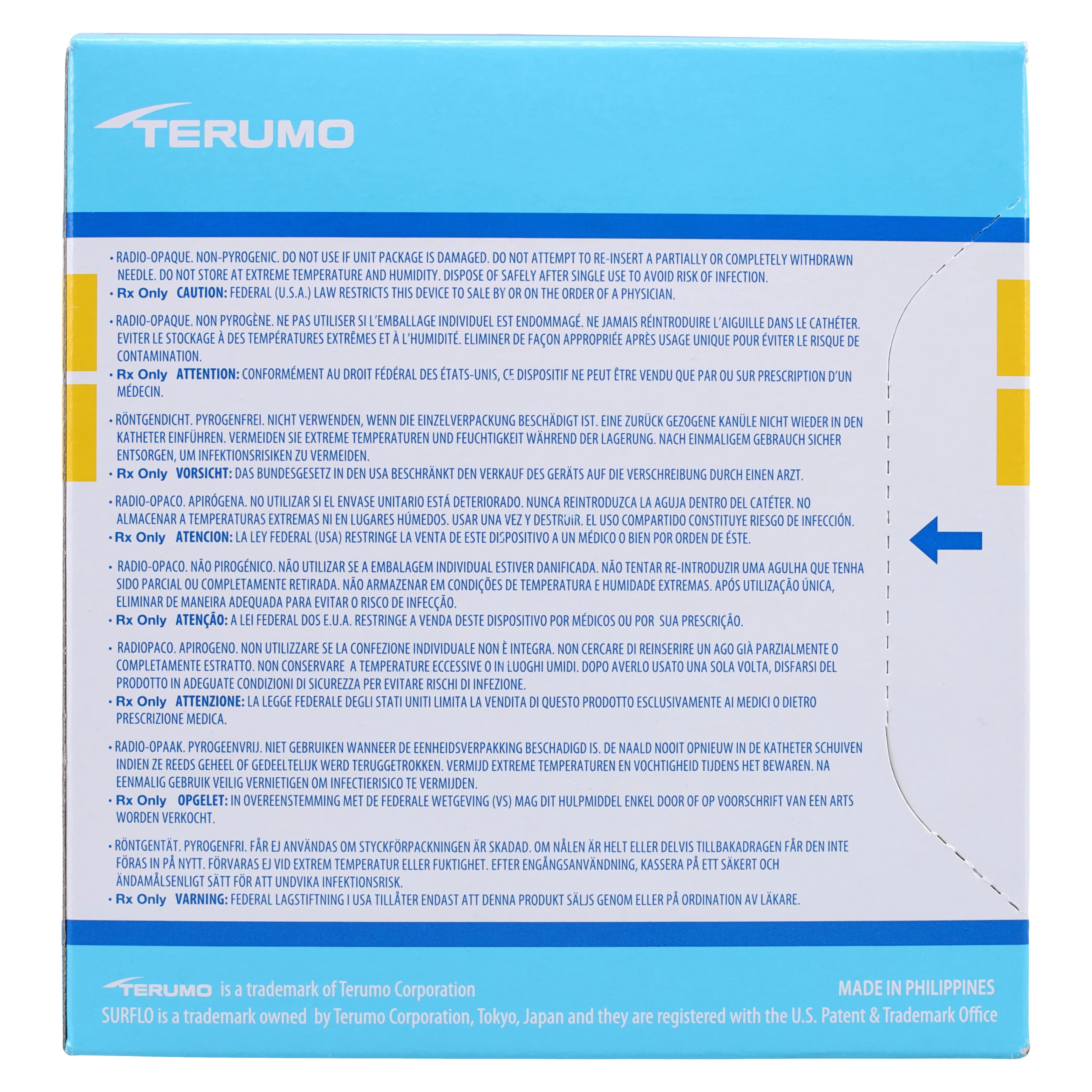Surflo IV Catheter, 24 Gauge, 3/4", Double-Bevel ETFE, Sterile, Yellow, 50/Box thumbnail 3
