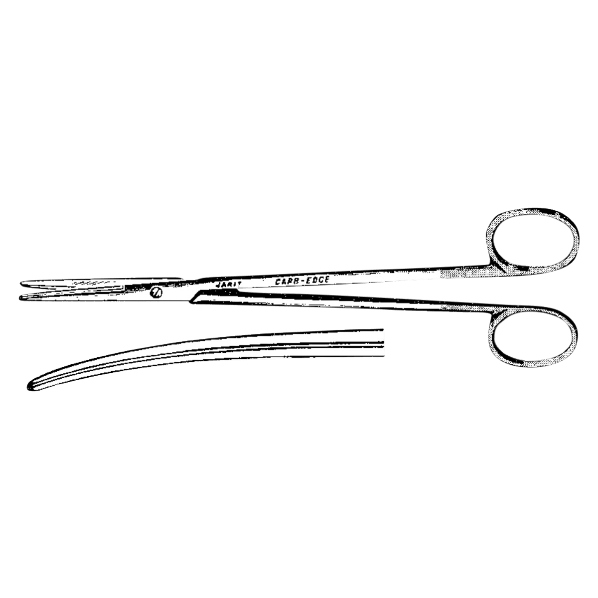 Jarit Lahey Scissors, Curved, Matte Finish, 5-3/4" (14.6 cm), Stainless Steel, Each - Scissor Lahey Matte 5-3/4" - Image 1