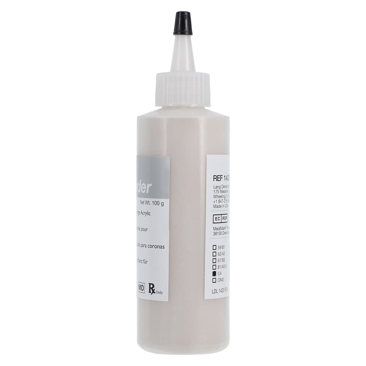 Jet™ Tooth Shade Acrylic Powder #C4, 4 oz, Self-Cure, Powder Only, 01KEZKNHYD59RAZ2R20FG47A46 thumbnail 4