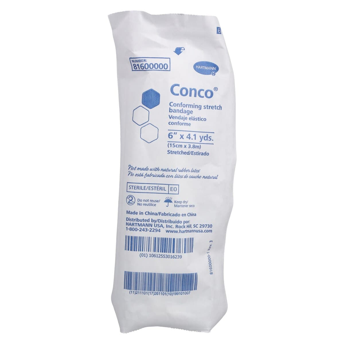 Hartmann Conforming Bandage, Polyester, 6" x 4.1 yd, Sterile, 12/Bag thumbnail 3