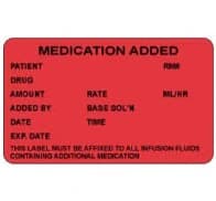 Medication Added Label, Red, 2-1/2" x 1-1/2", 1000/Roll - Label Medication Added - Image 1