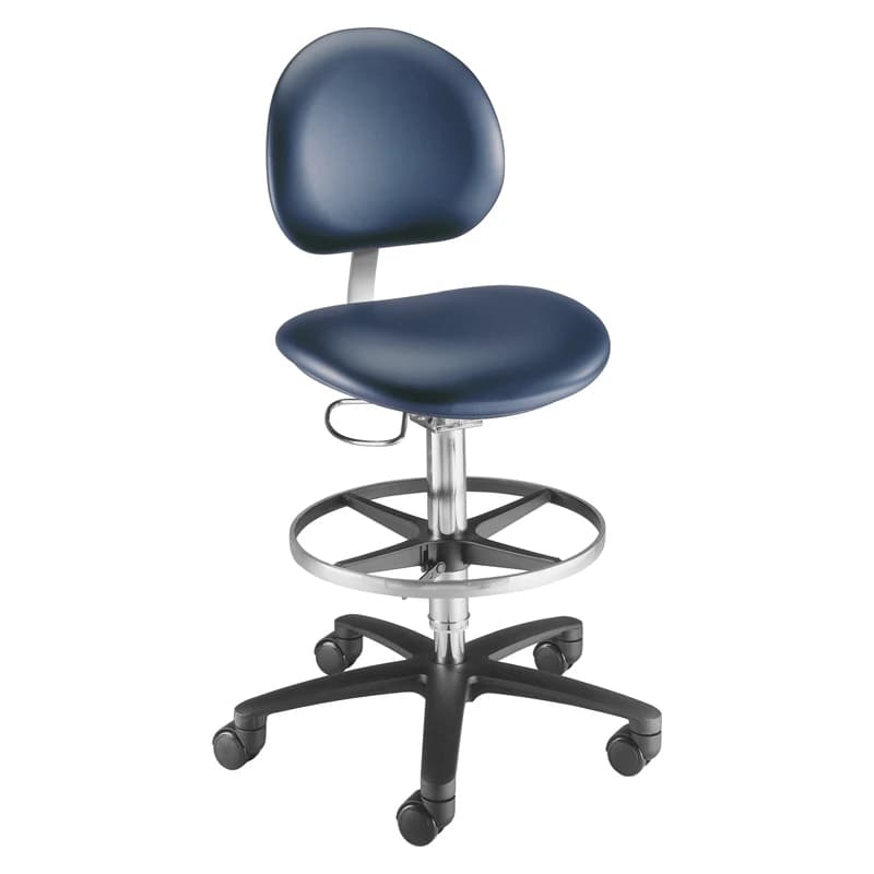 Brewer Millennium Series Laboratory Stool, Cabernet, with Casters and Backrest, 250 lb Capacity - Stool Exam Casters Back - Image 1