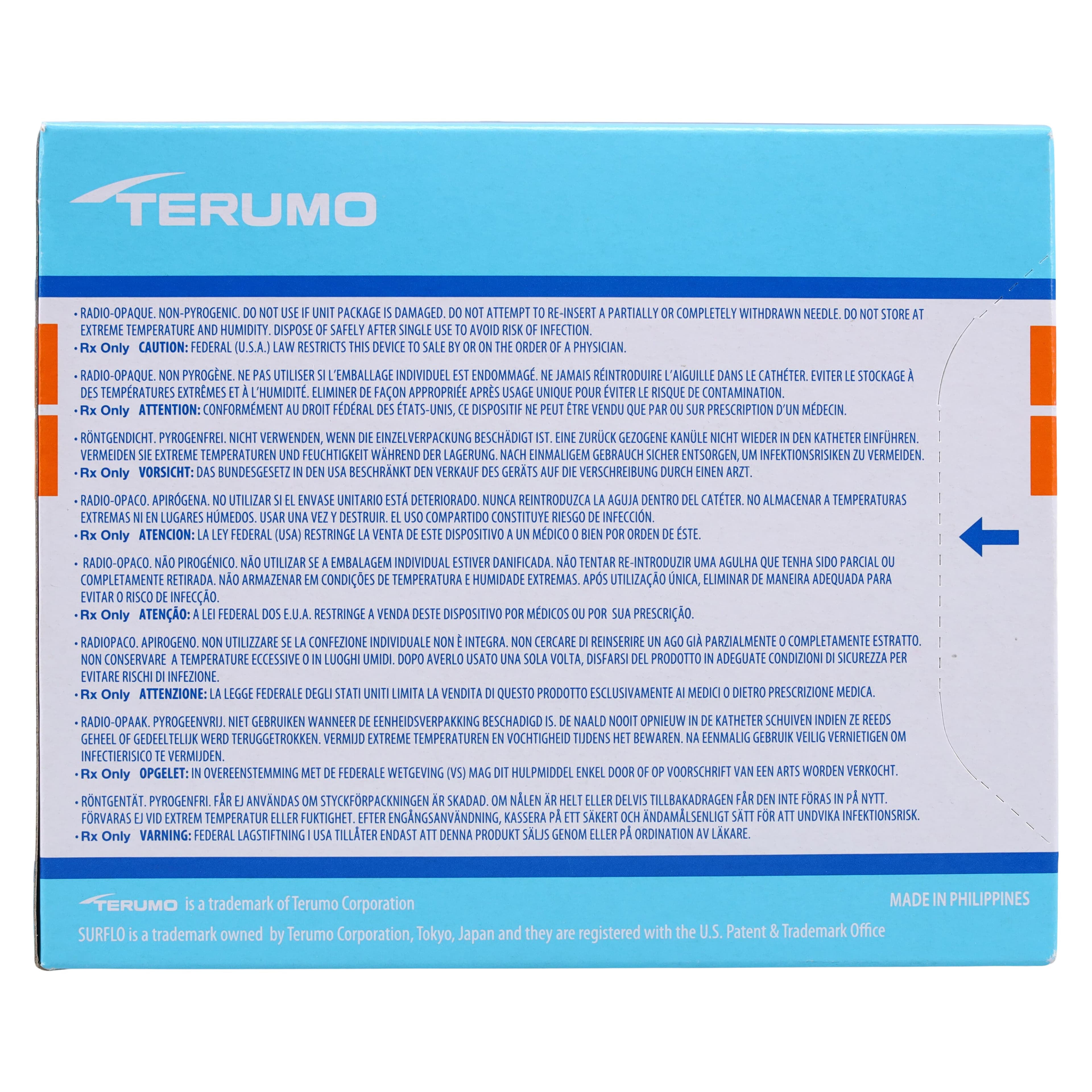 Terumo Surflo IV Catheter, 14 Gauge x 2", Orange, Double-Bevel ETFE, Sterile, Latex-Free, 50/Box thumbnail 3