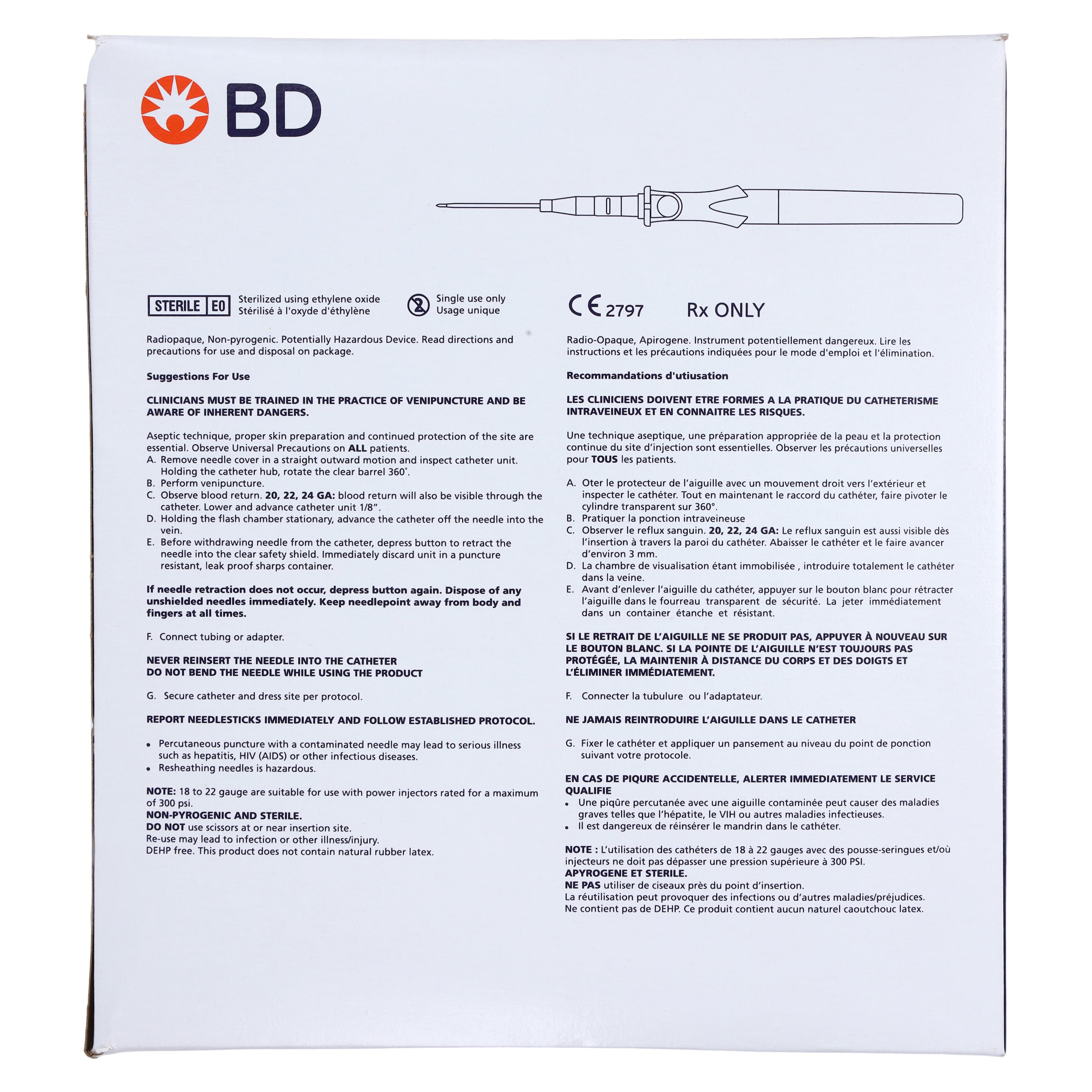 Insyte Autoguard IV Catheter, 20 Gauge, 1.16" Notched Needle, Shielded, Pink, 50/Box thumbnail 9