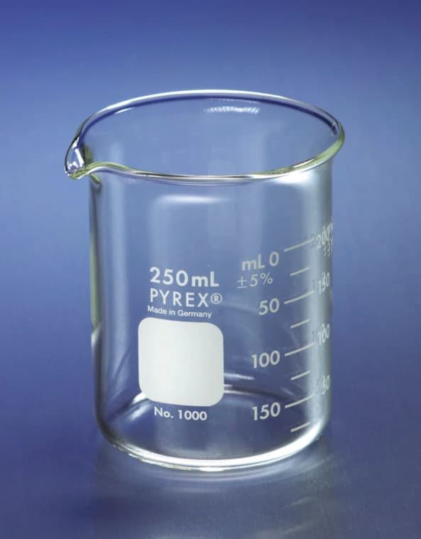 Pyrex Griffin Class A Glass Beaker, 250 mL, 12/Box - Beaker Pyrex Class A Glass - Image 1