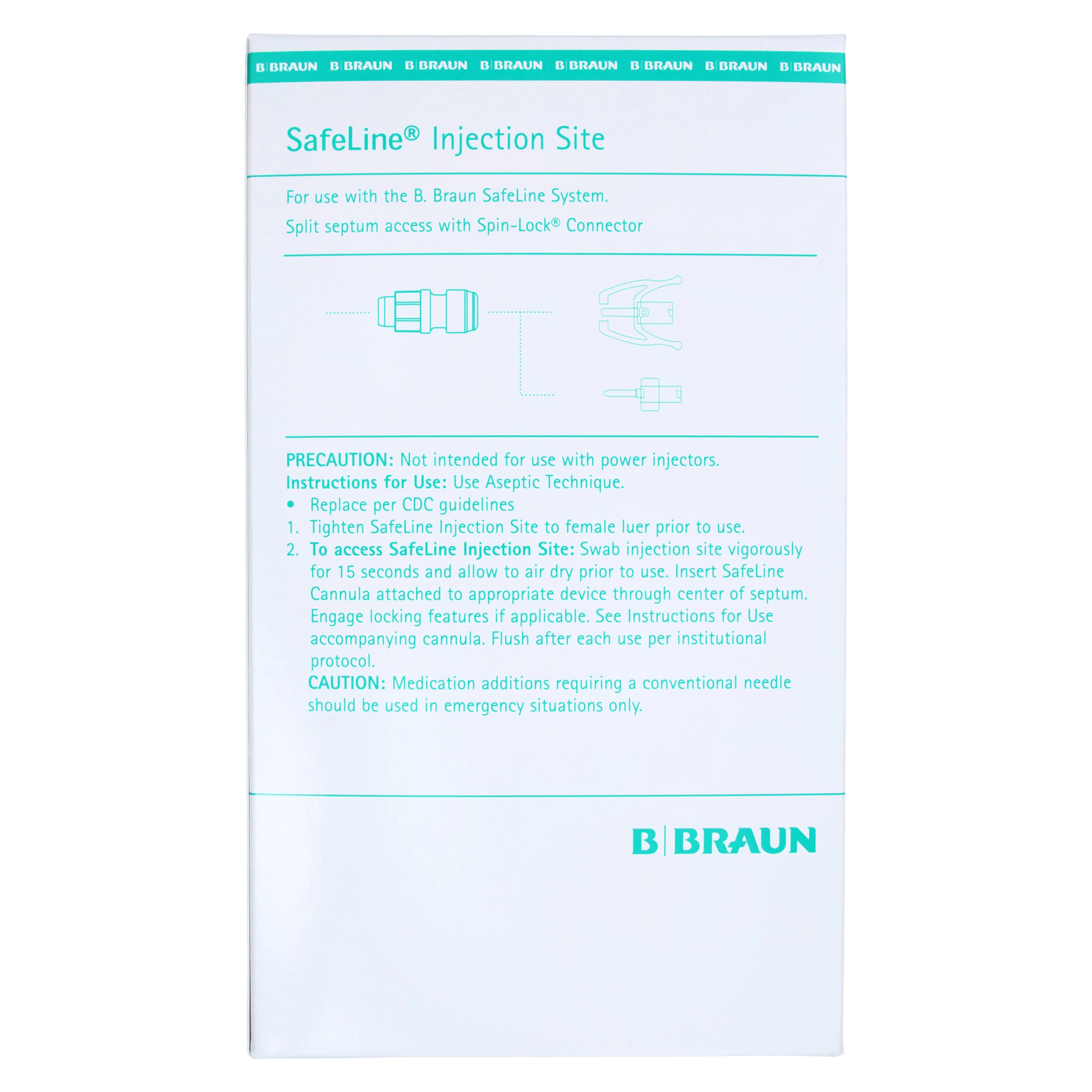 B. Braun SafeLine Injection Site, Needleless Split Septum Connector, Sterile, Latex-Free, Clear, 100/Box thumbnail 3