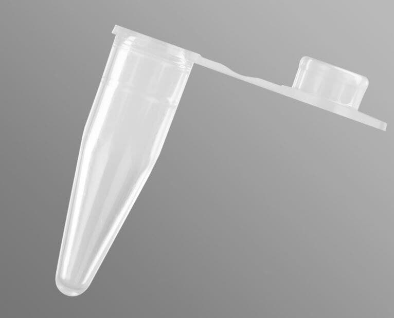 Axygen PCR Tube, 0.2 mL, Polypropylene, Clear, Attached Cap, Conical Bottom, Non-Sterile, RNase-/DNase-free, 10000/Case - Tube PCR MicroCentrifuge w/Cap - Image 1