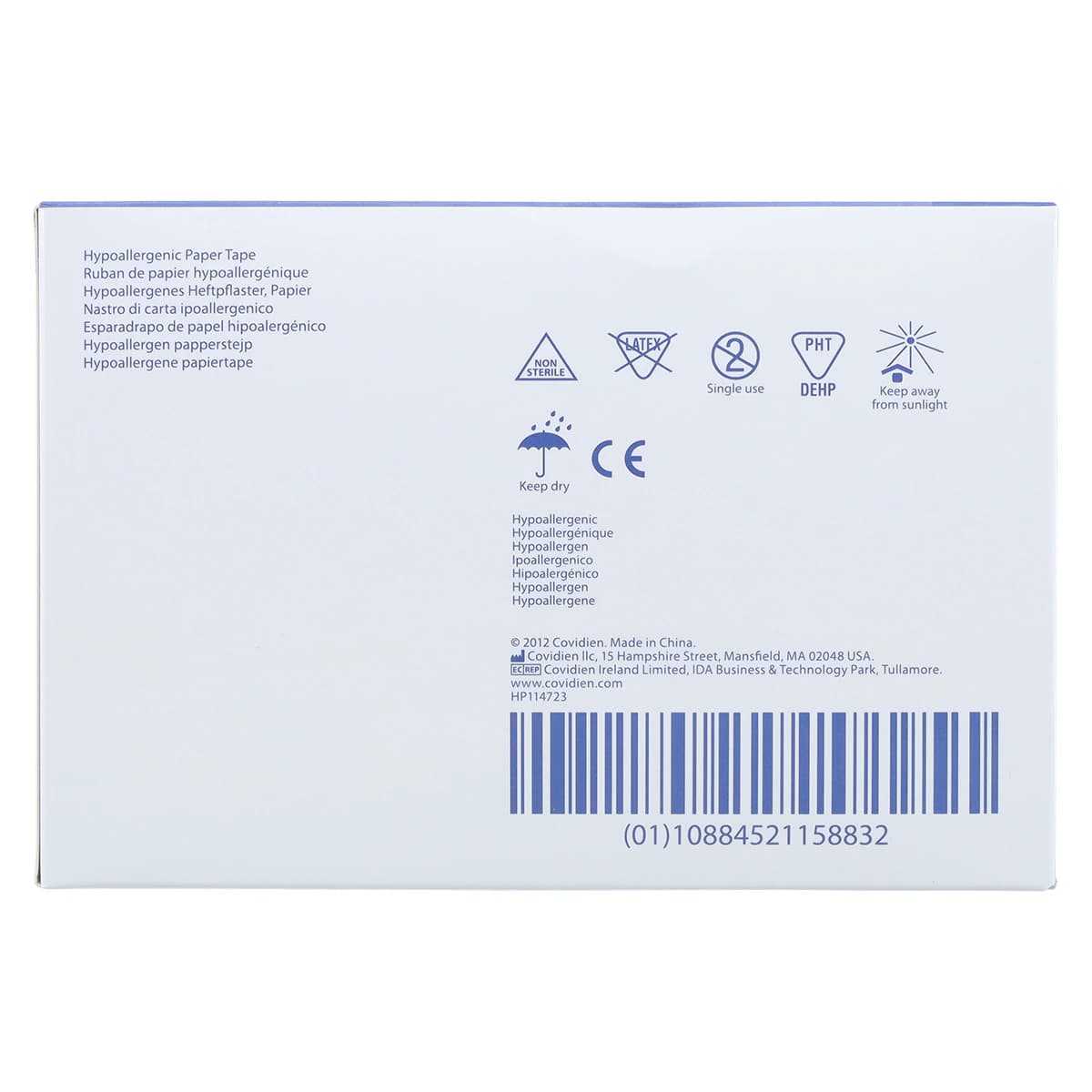 Kendall Hypoallergenic Paper Tape, 1" x 1.5 yds, White, Non-Sterile, 100/Box thumbnail 4