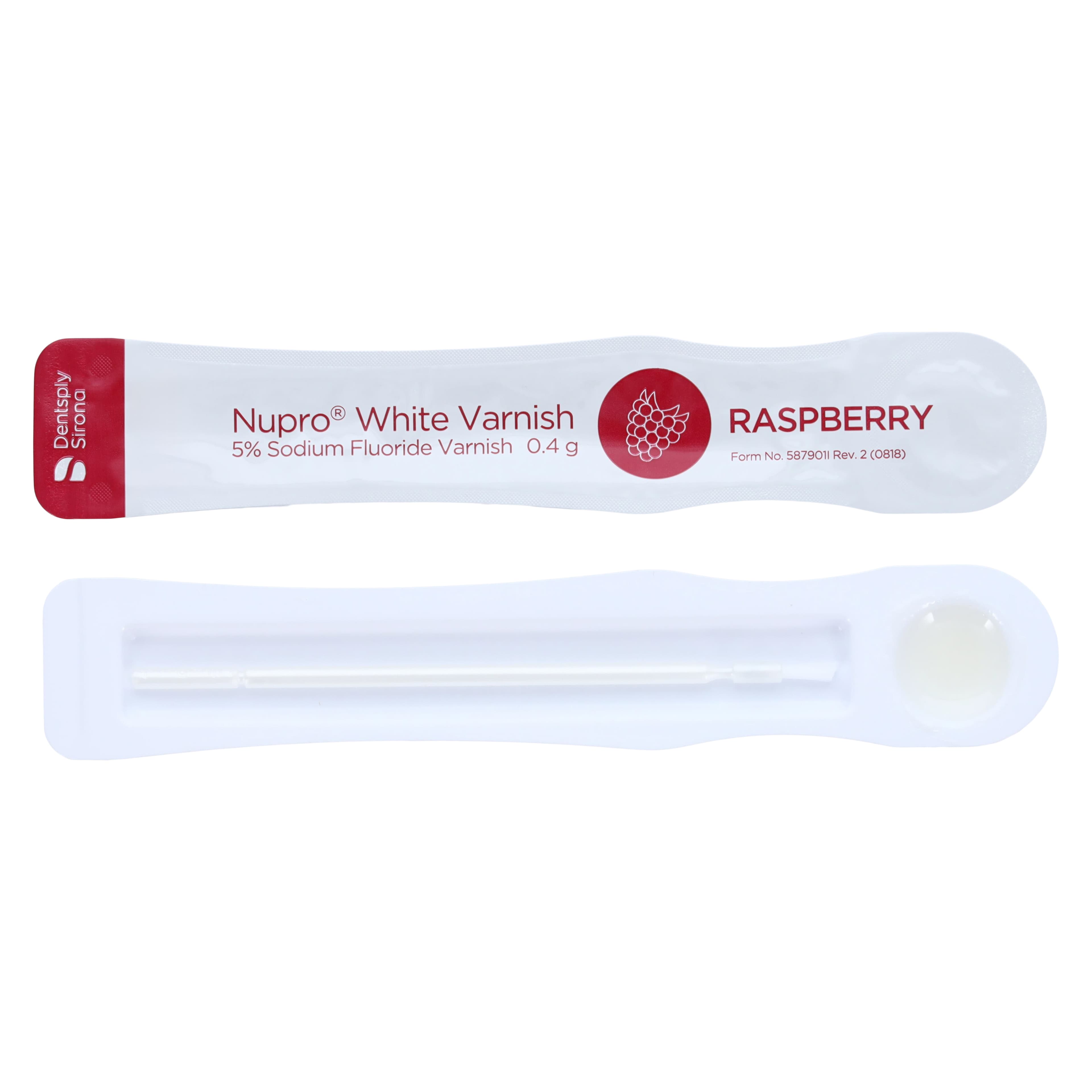 NUPRO White Varnish 5% Sodium Fluoride, Raspberry, 0.4 g, Easy Application Packages, 100/Box, 130327 thumbnail 2