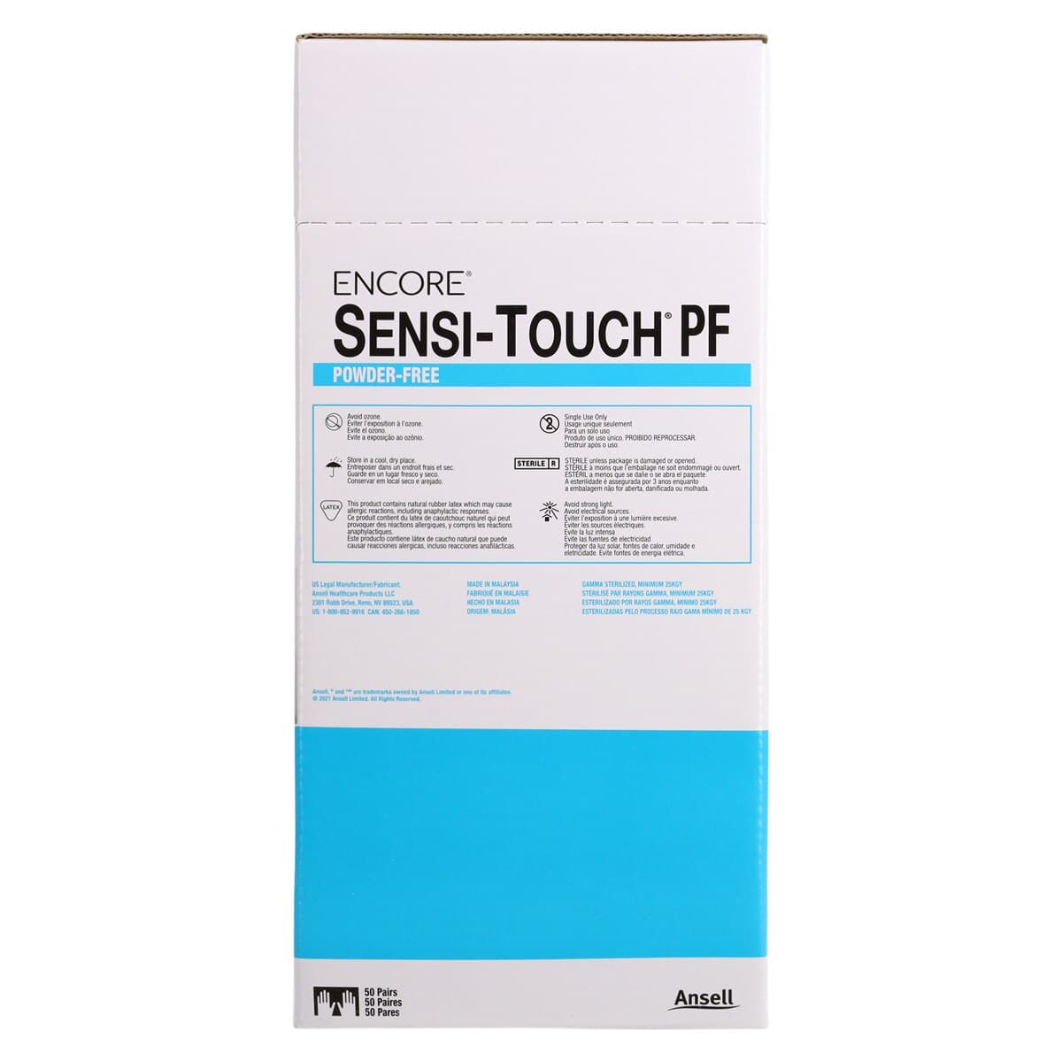 Encore® Sensi-Touch Powder-Free Latex Surgical Gloves, Sterile, Size 7, 50 Pairs/Box thumbnail 5