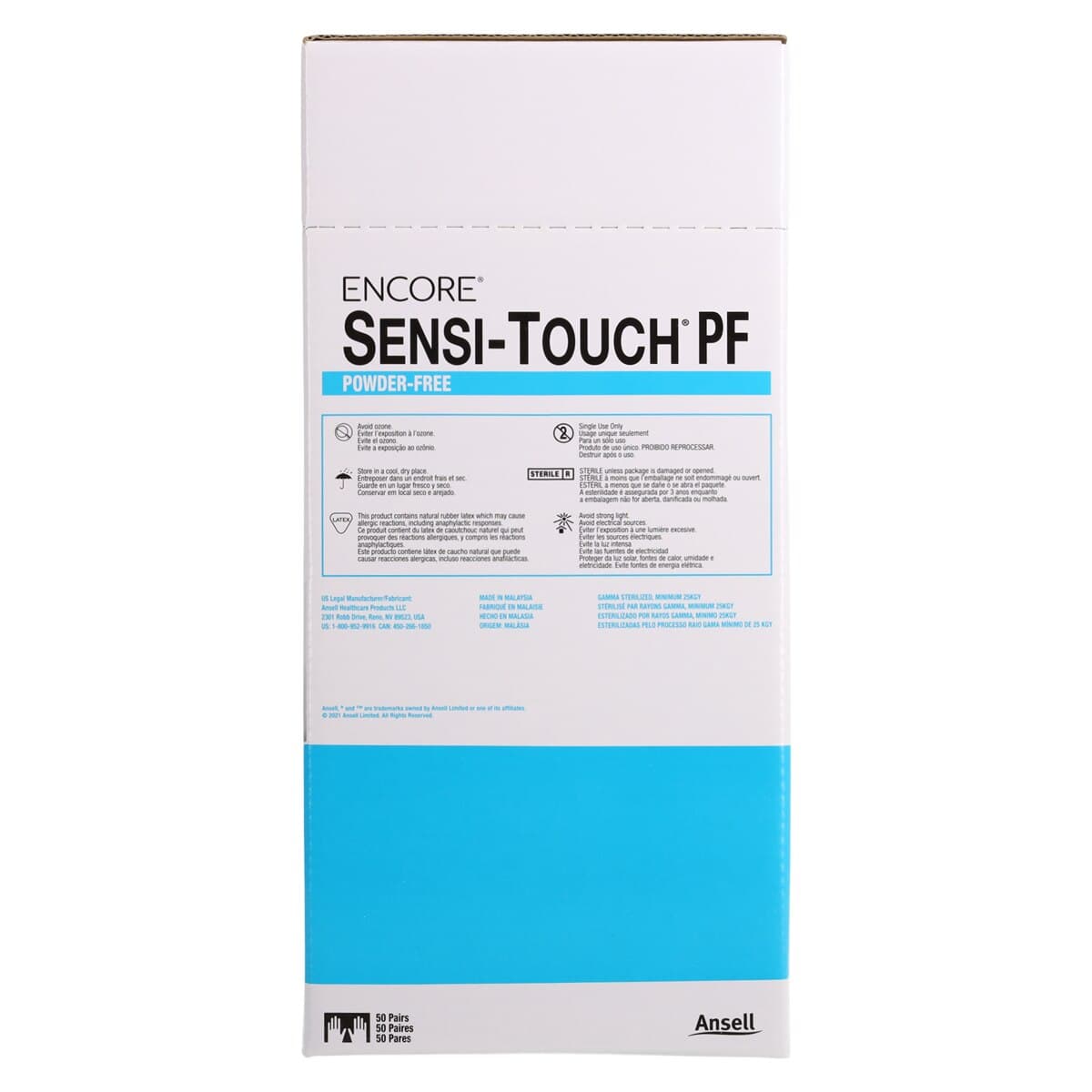 Encore Sensi-Touch Powder-Free Latex Surgical Gloves, Sterile, Size 7.5, White, 50 Pairs/Box thumbnail 6