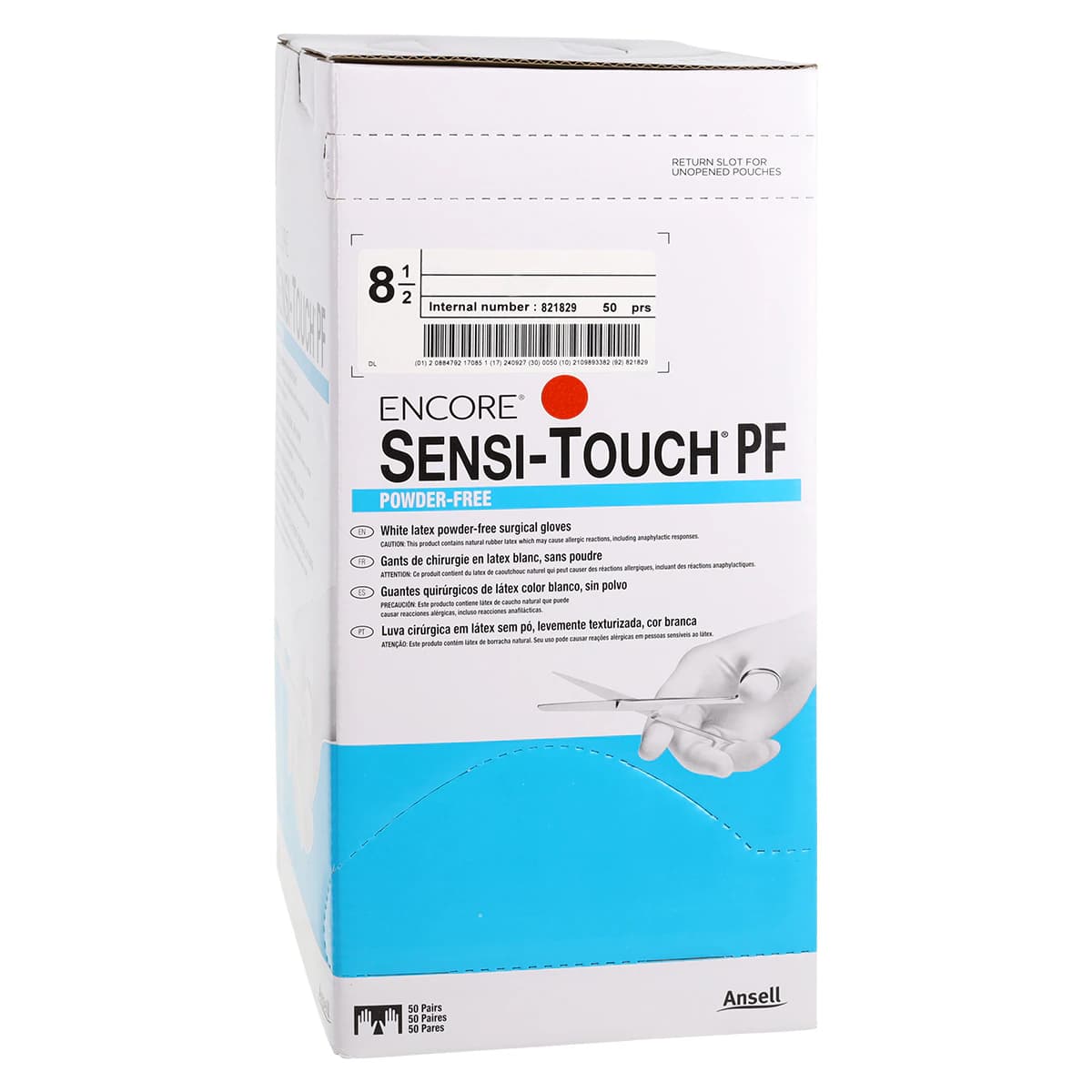 Encore® Sensi-Touch Powder-Free Latex Surgical Gloves, Sterile, Size 8.5, 50 Pairs/Box (100 Gloves) thumbnail 4