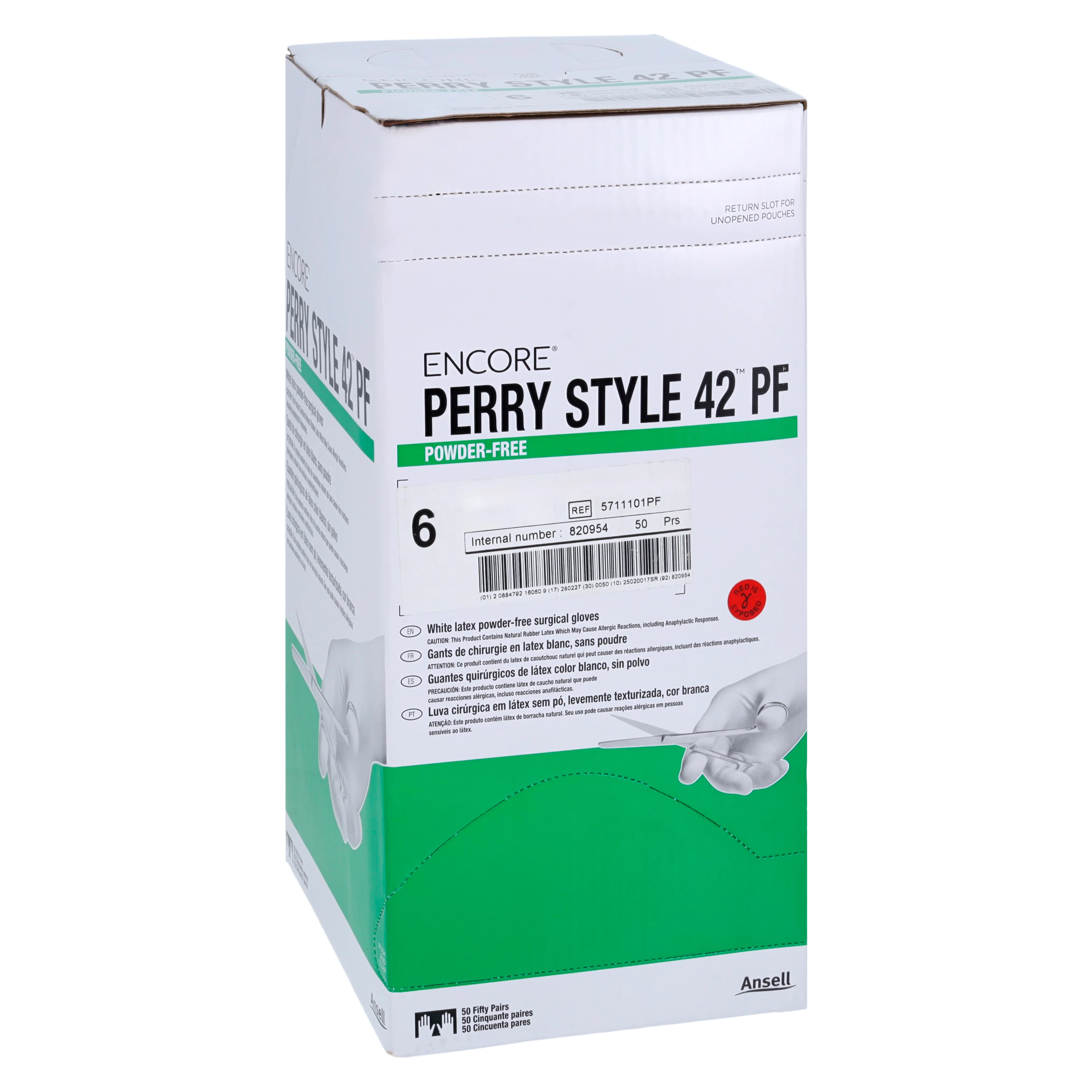 Encore Perry Style 42 Powder-Free Sterile Latex Surgical Gloves, Size 6.0, White, 50 Pairs/Box thumbnail 4