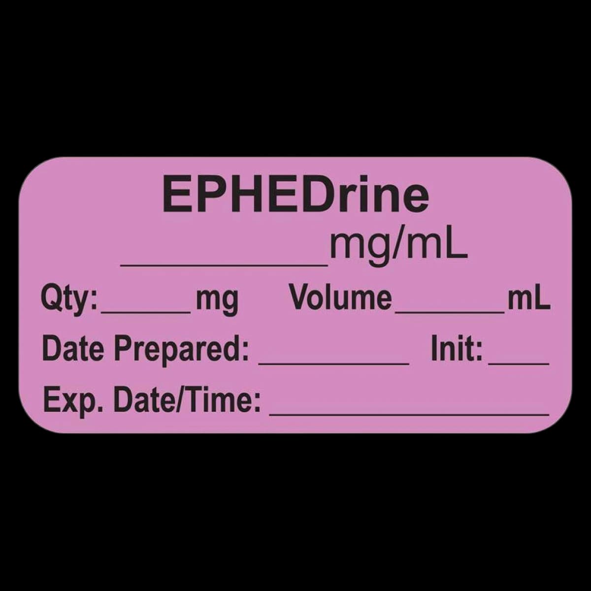 Precision Dynamics Anesthesia Label, Ephedrine mg/mL, Violet, 1.5" x 0.75", 500/Roll - Label Ephedrine 1.5x.75" - Image 1