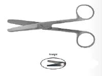Operating Scissors, Straight, Blunt/Blunt, 7-1/4" Stainless Steel, Non-Sterile, Reusable - Scissor OR Blunt/ Blunt Strt - Image 1