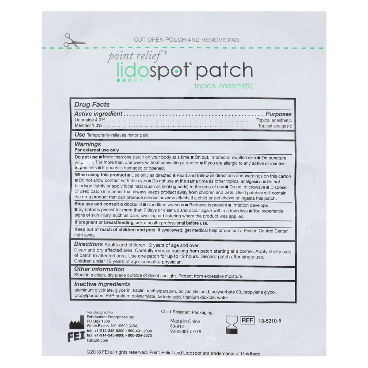 Point Relief LidoSpot Pain Relief Patch, 5/Package thumbnail 4