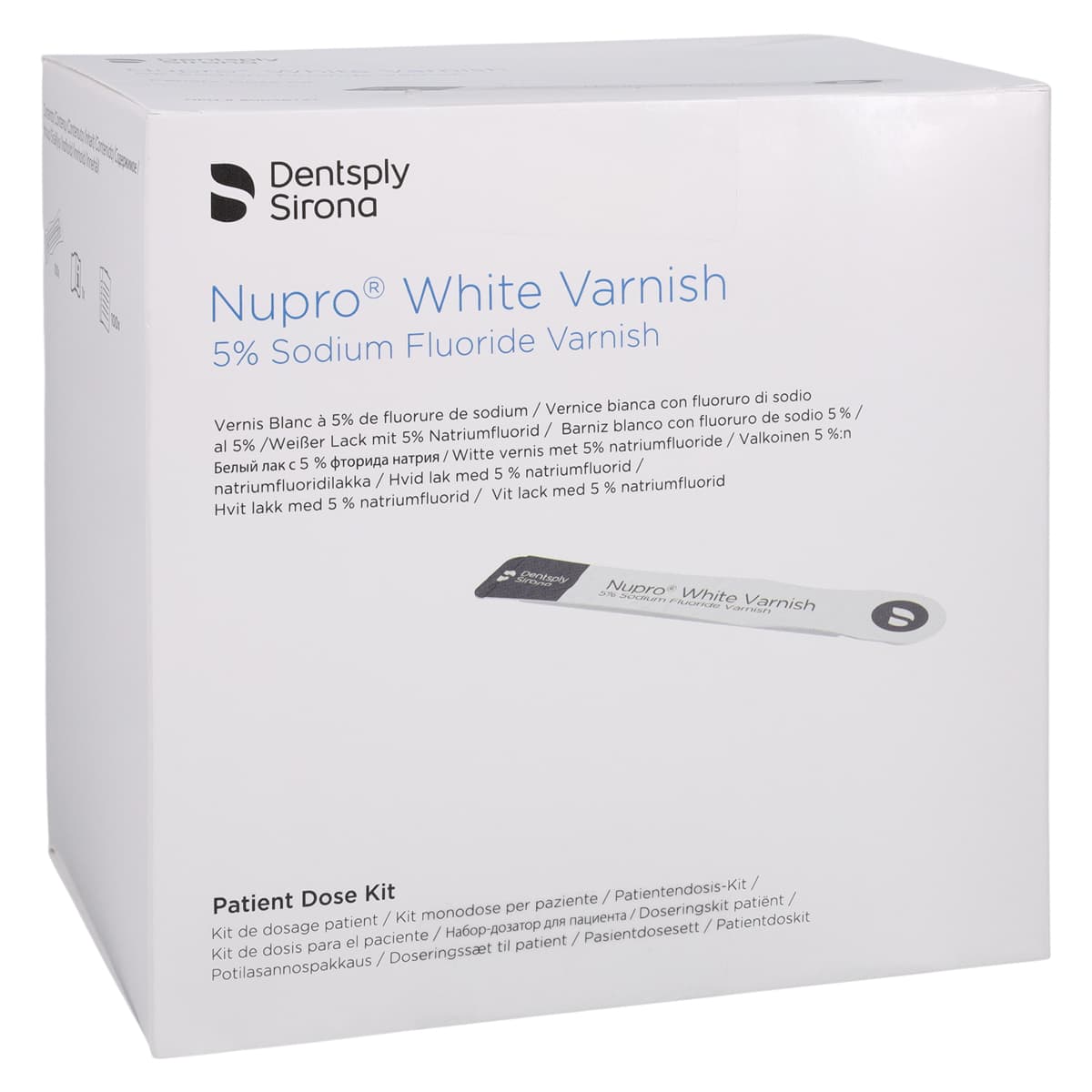NUPRO White Varnish Mint, 5% Sodium Fluoride, 0.4 g Easy Application Packs, 100/Box, 130323 - Nupro 5% AppPk Wht Varnish Mint 0.4g (100) - Image 1