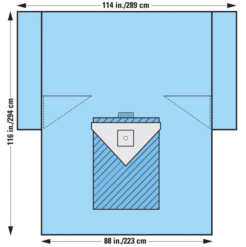 Orthoarts Sterile Arthroscopy Drape, 114" x 88" x 116", 2-1/2" Fenestrated - Arthroscopy Sheet - Image 1