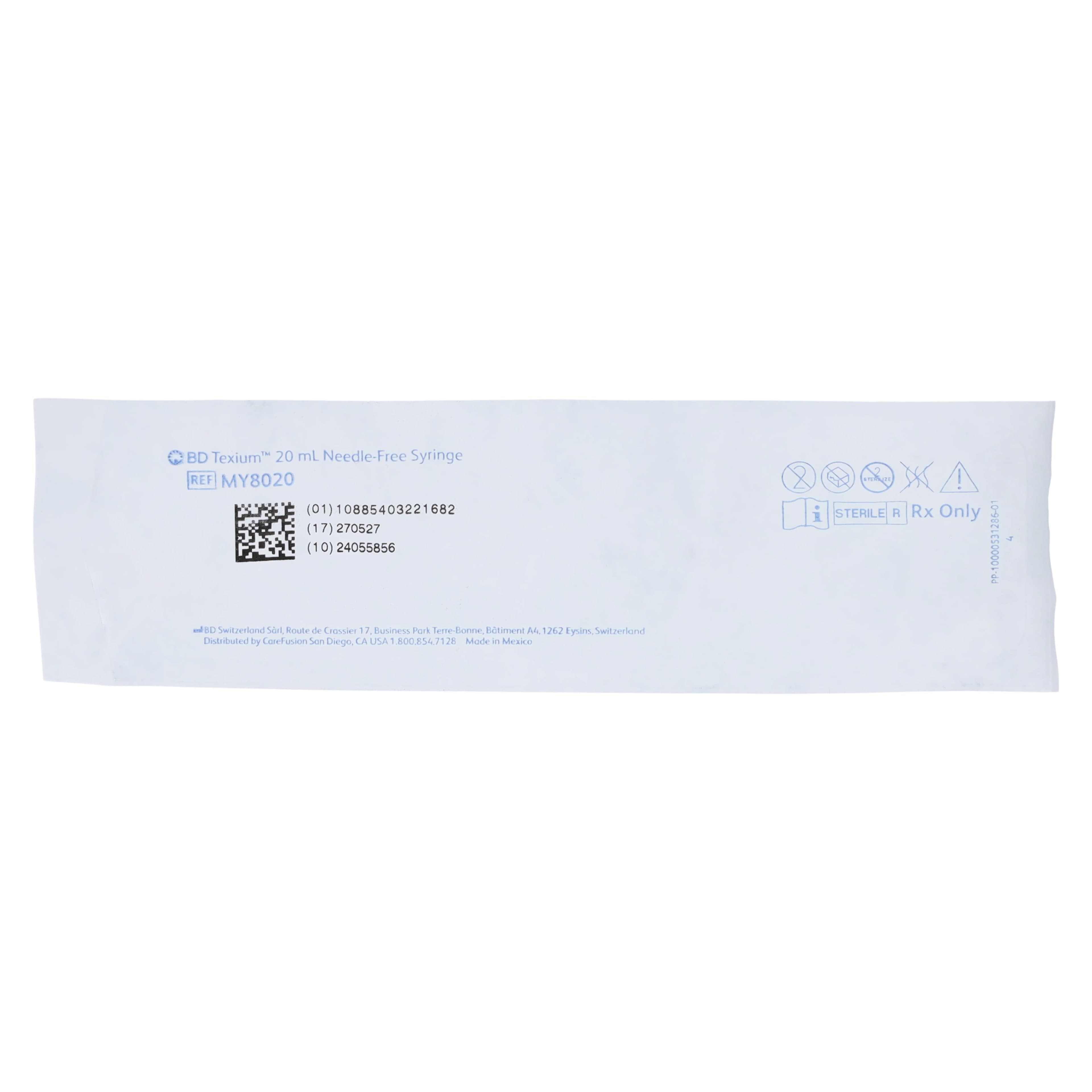 Carefusion Texium Needle-Free Syringe, 20 mL, 100/Case thumbnail 2