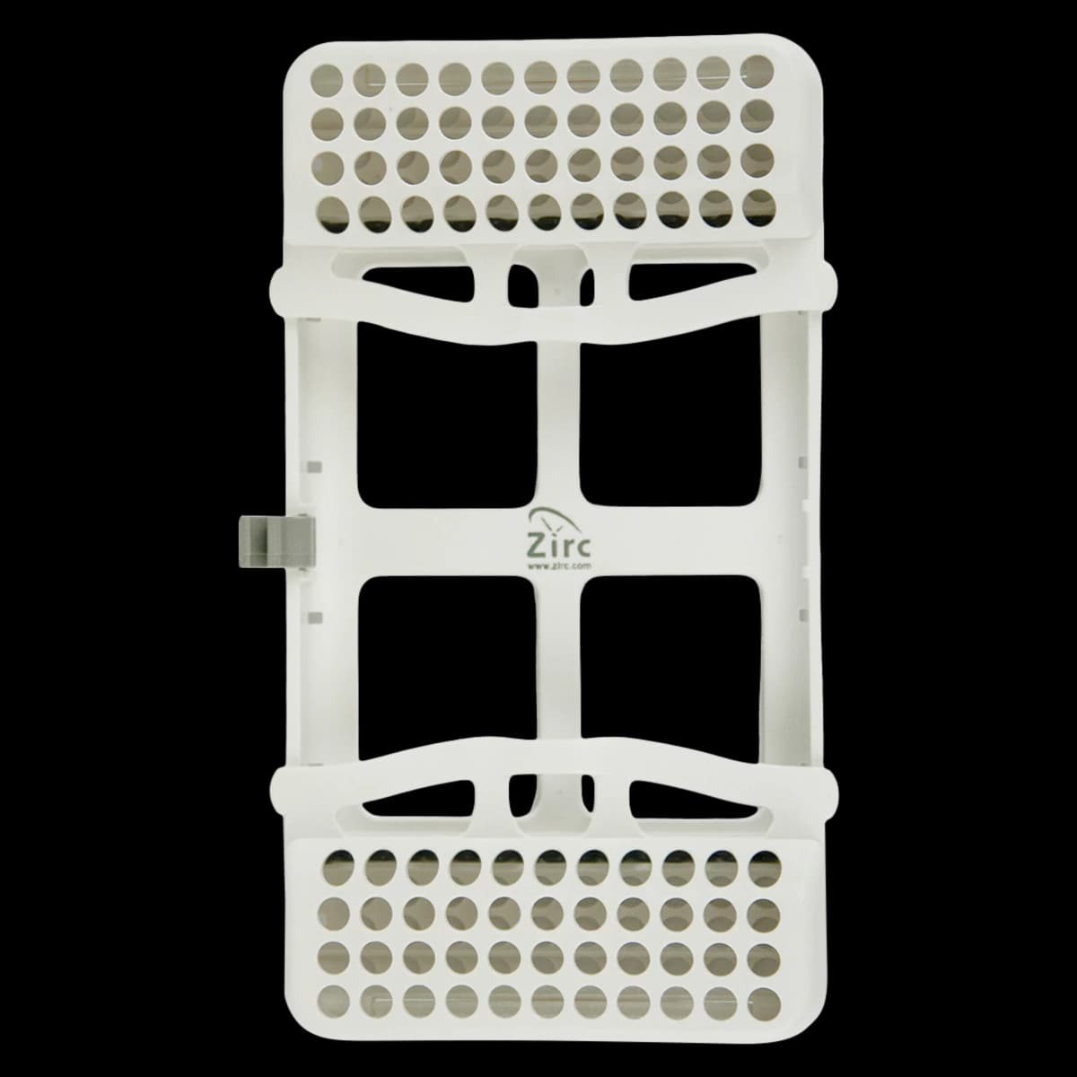 Zirc E-Z Jett Cassette Slim 8-Place Instrument Holder, White, 50Z911A - E-Z Jett Cassette Slim 8 Instrument Holder White The Cassette Has An Open-Top Rounded Holes Zirc - 50Z911A, 50Z911A - Image 1