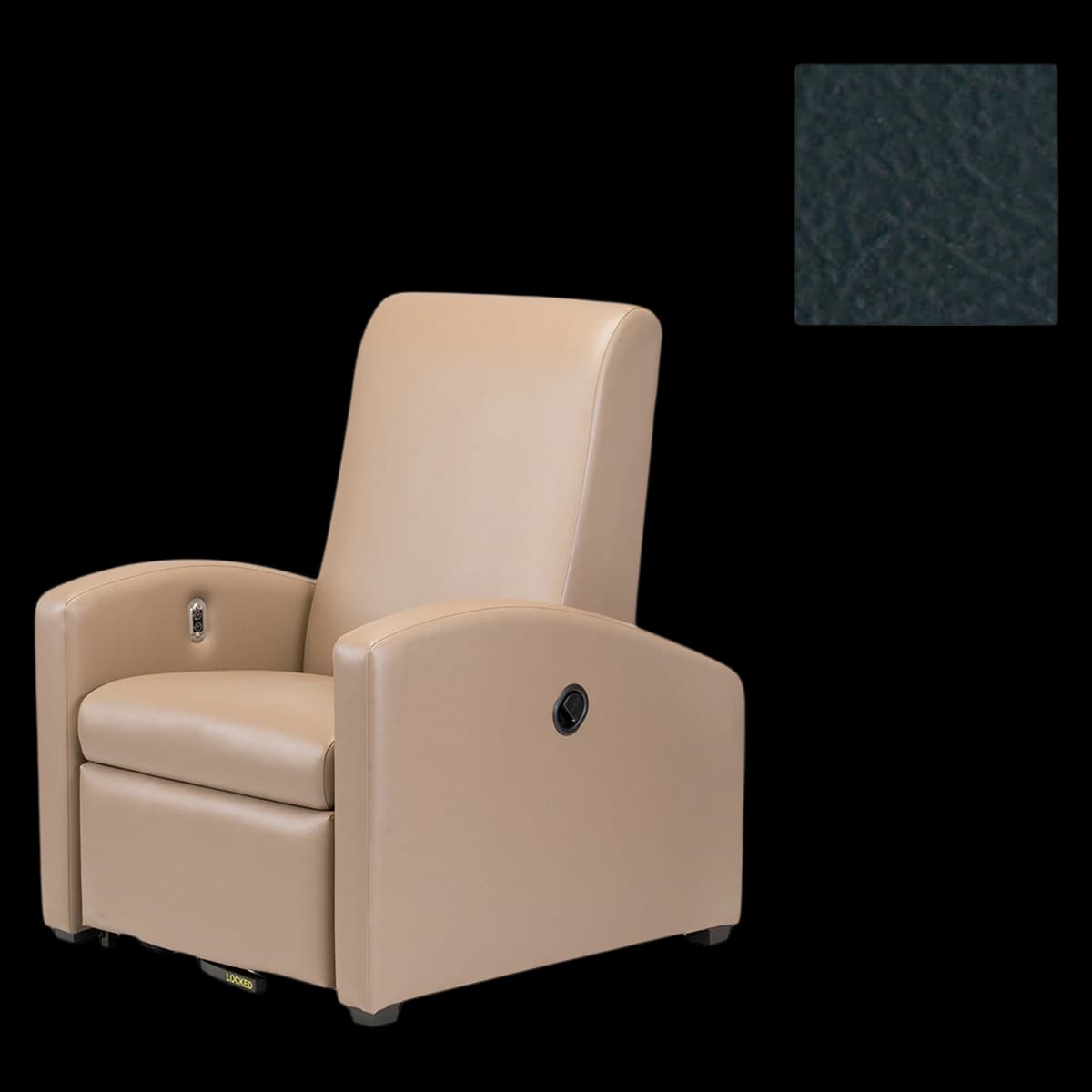 Winco Augustine Treatment Recliner, Steel Frame, 500 lb Capacity, Black - Recliner Treatment Augustine - Image 1