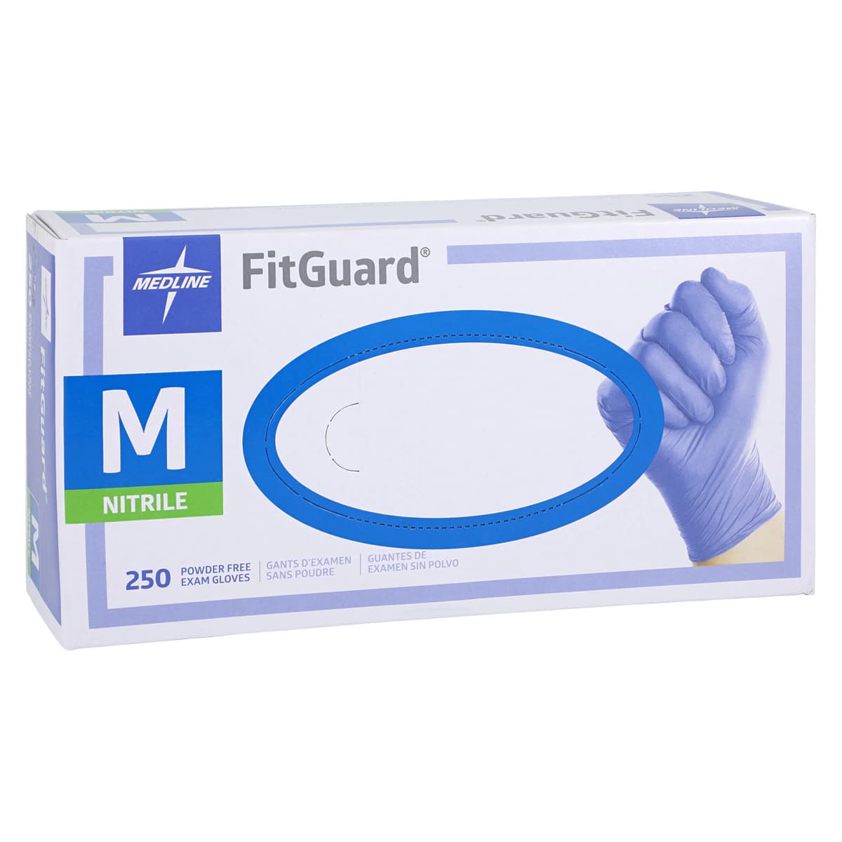 FitGuard Nitrile Medical Exam Gloves, Powder-Free, Textured, Medium, Dark Blue, Non-Sterile, Chemo Tested, 250/Box thumbnail 4