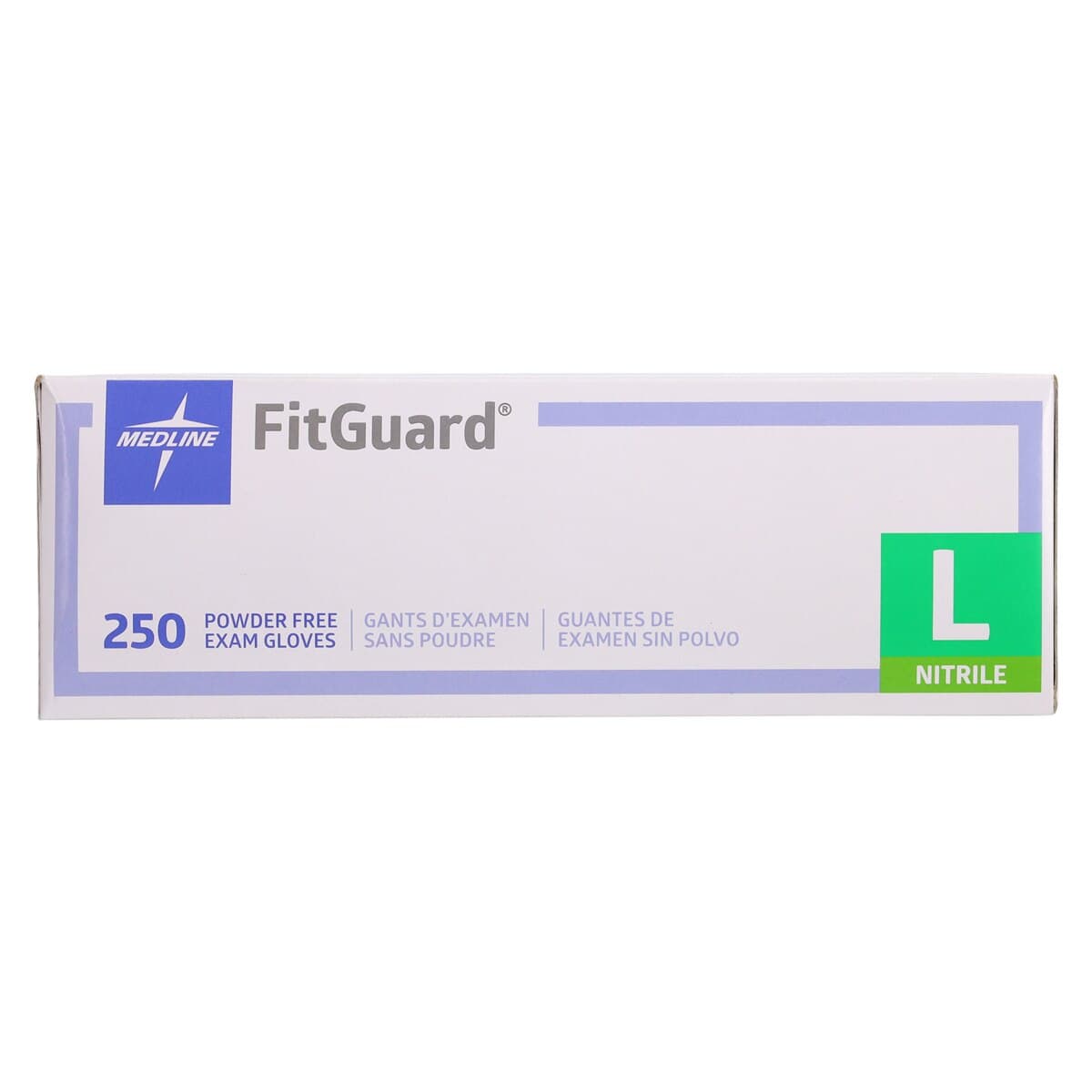 Medline FitGuard Nitrile Exam Gloves, Powder-Free, Non-Sterile, Large, Blue, Textured Fingertips, 250/Box thumbnail 5