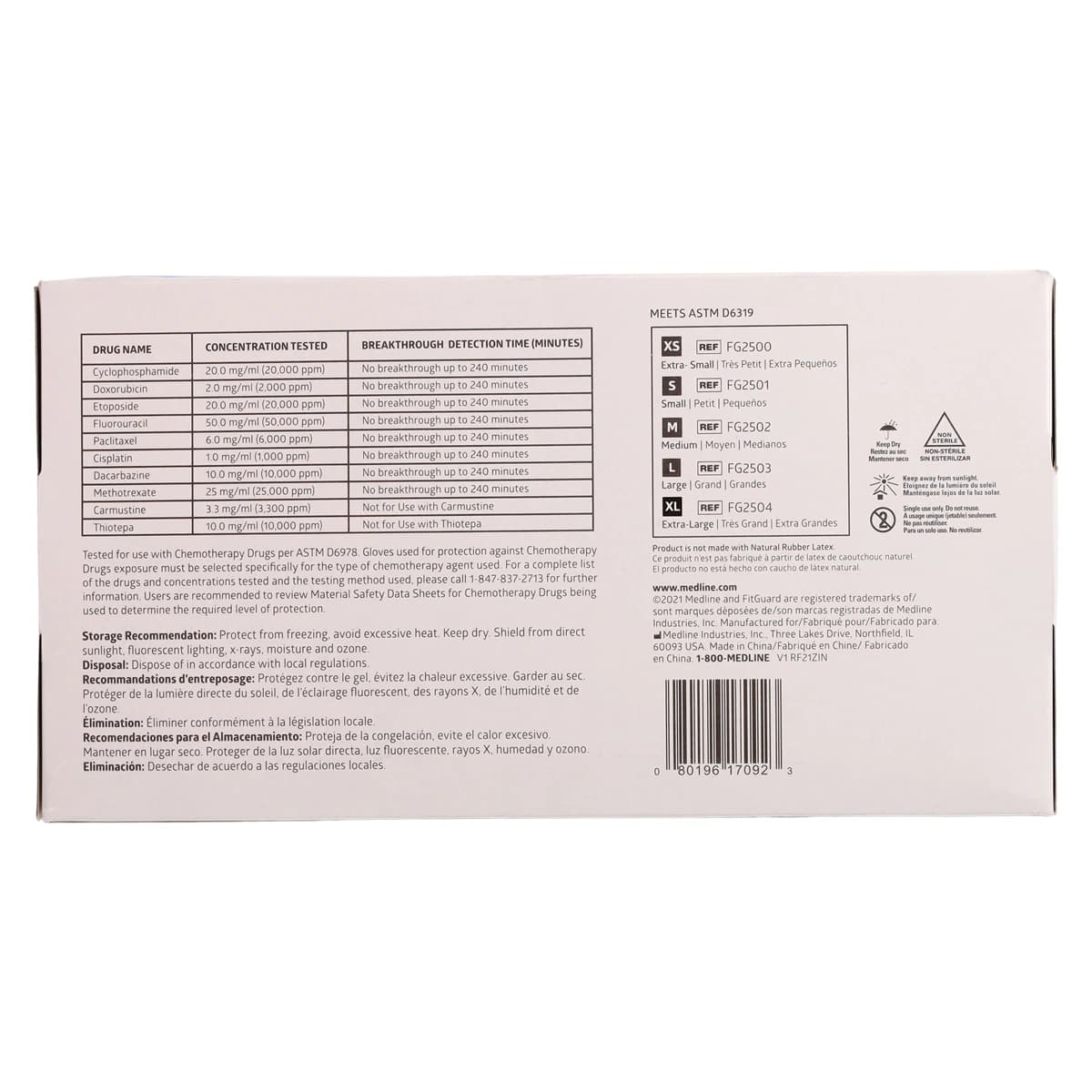 Medline FitGuard Nitrile Exam Gloves, X-Large, Blue, Non-Sterile thumbnail 7