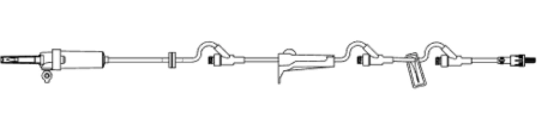 Amsino AMSafe Gravity IV Administration Set, Needleless, 3 Y-Injection Sites, 15 Drops/mL, 110", 50/Case - Set IV Gravity AMSafe - Image 1