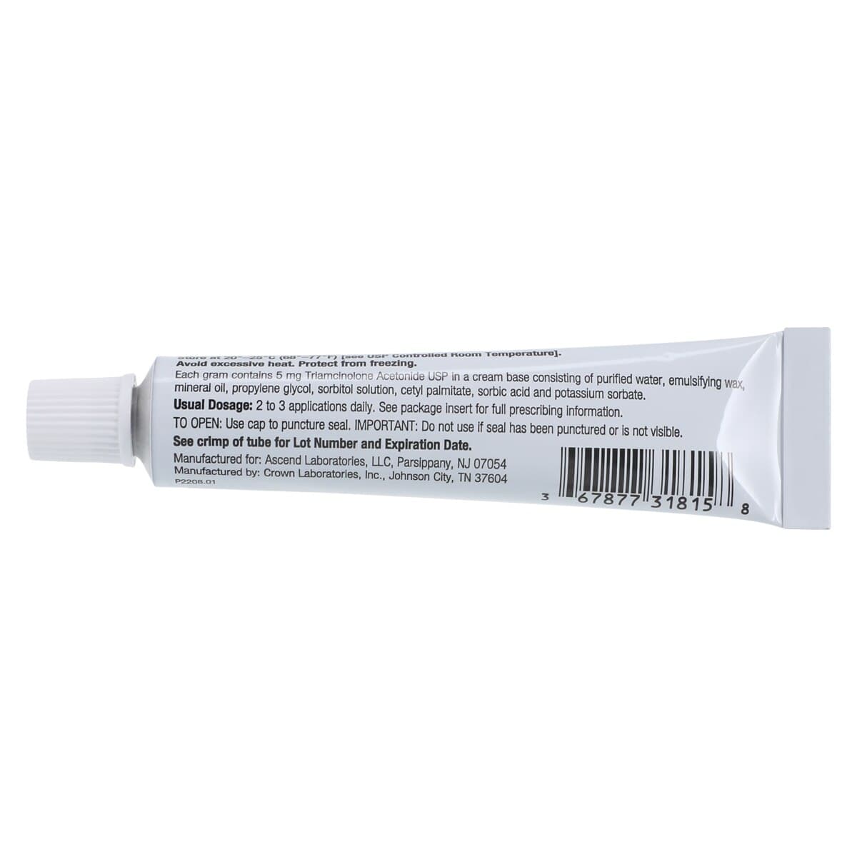 Triamcinolone Acetonide Cream 0.5%, 15g Tube, Ascend Laboratories thumbnail 4
