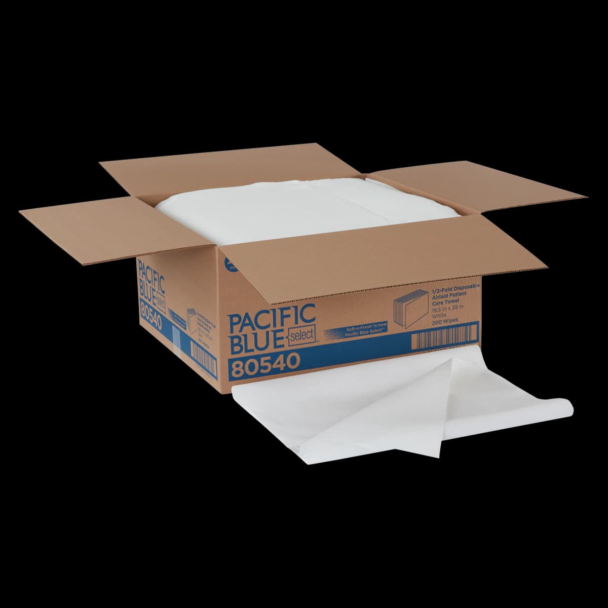 Pacific Blue Select Disposable Bath Towel, Airlaid Cellulose, 19.5" x 39", White, 200/Case - Towels Bath Disposable - Image 1