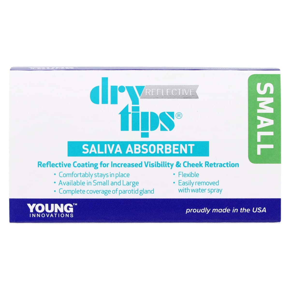 Reflective DryTips Saliva Absorbent Tips, Small, Silver, 50/Box, 291727 thumbnail 5