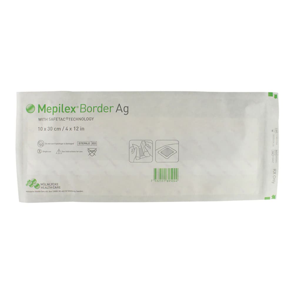 Mepilex Border Ag Foam Post-Op Dressing, 4" x 12", Sterile, Adhesive, Latex-Free - Dressing Mepilex Border Abs - Image 1