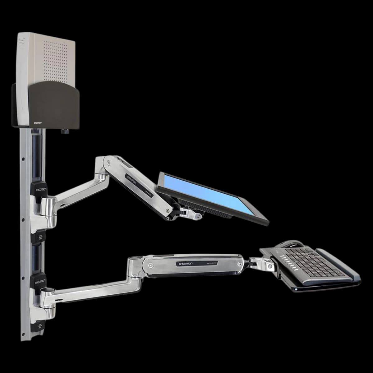 Ergotron LX Wall-Mount Sit-Stand Desk, Black - Desk Sit-Stnd Ergotron LX Wall - Image 1
