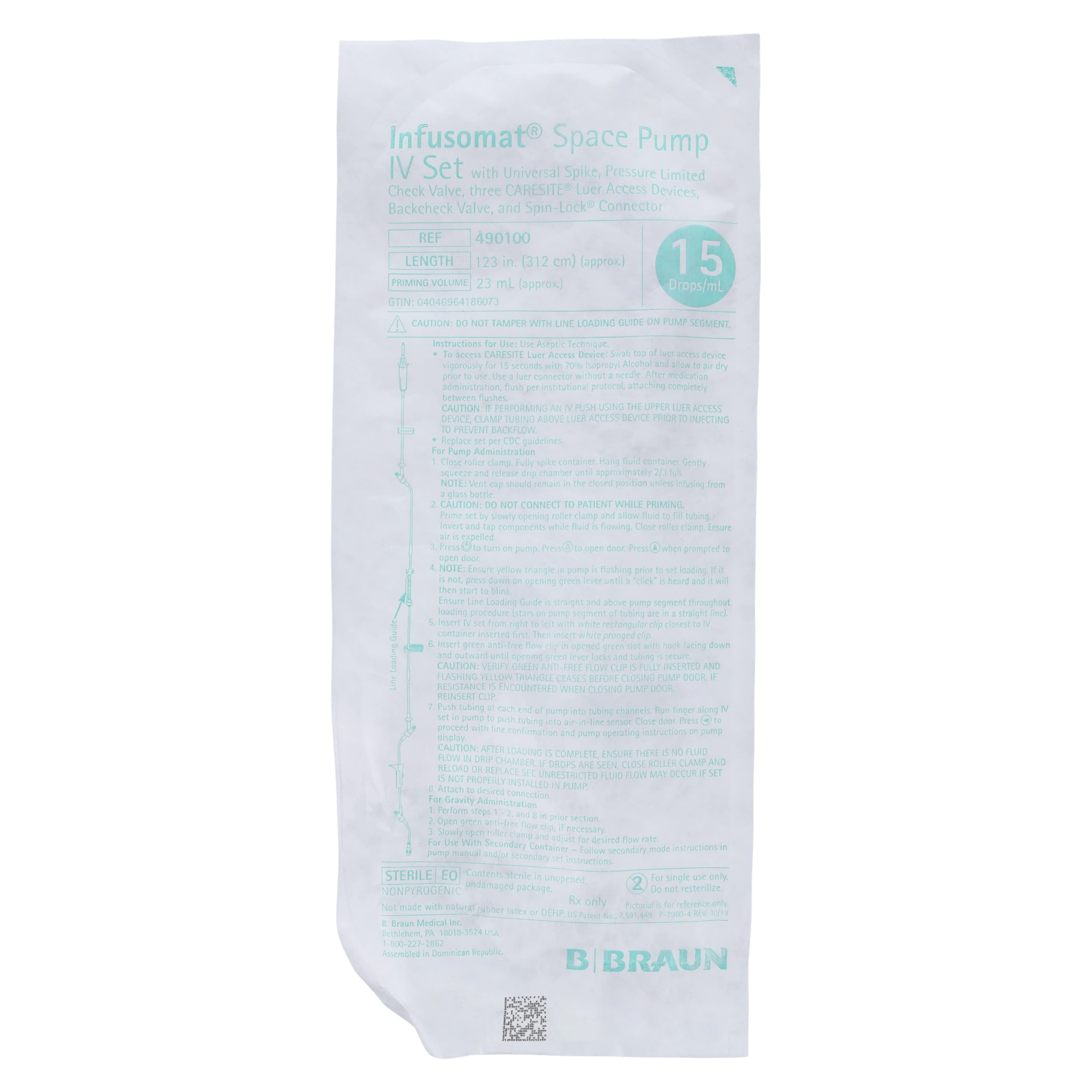 B. Braun Infusomat IV Administration Set, 15 Drops/mL, 120" Tubing, 24/Case thumbnail 3