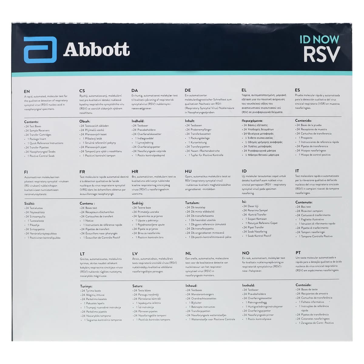 Abbott ID NOW RSV Test Kit, CLIA Waived, for Use on ID NOW Analyzer Only, 24 Tests/Box thumbnail 10