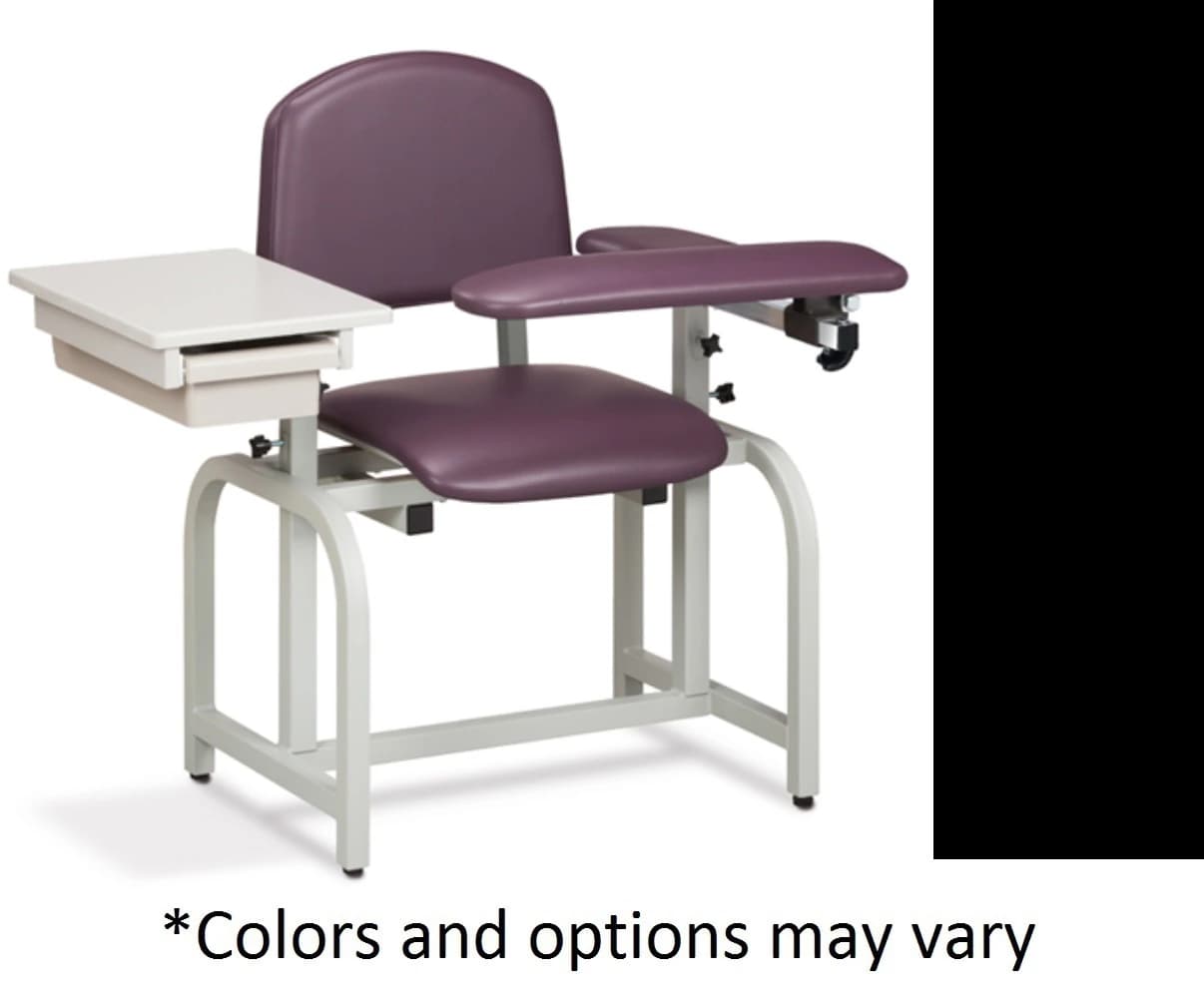 Clinton Industries Blood Drawing Chair with Flip Arm, Black - Chair BloodDraw Flip Arm - Image 1