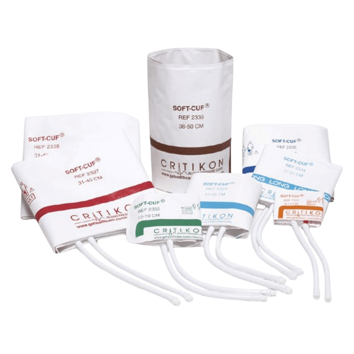 Critikon Soft-Cuf Blood Pressure Cuff, Adult Large, White/Rose, Latex-Free, 20/Package thumbnail 3