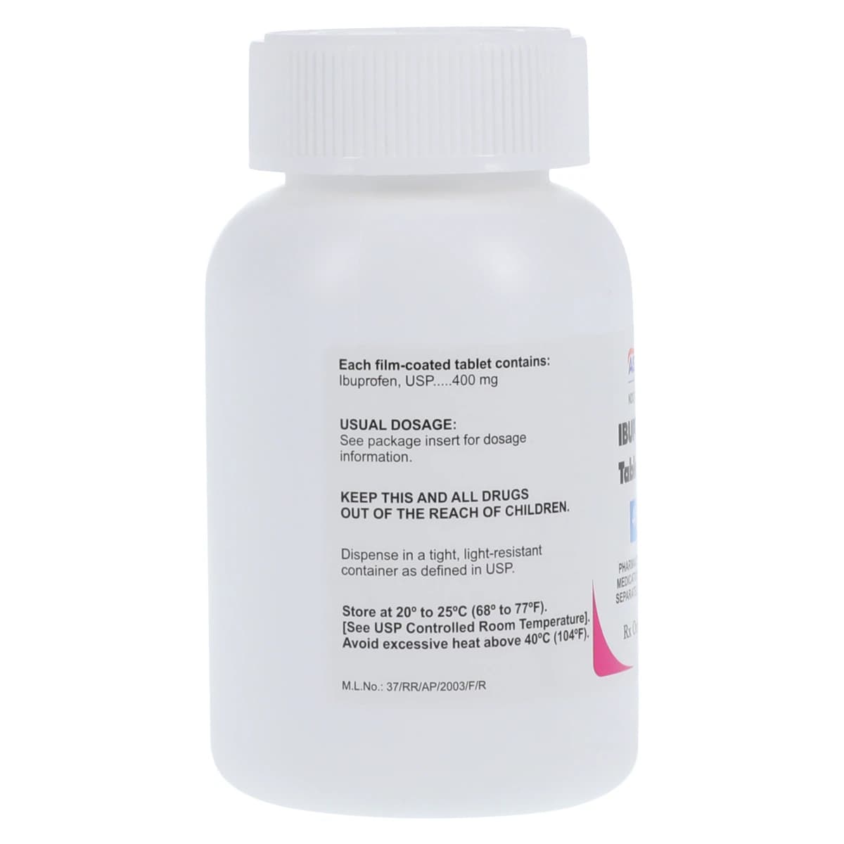 Ibuprofen Tablets, 400mg, 100/Bottle, Ascend Laboratories thumbnail 2