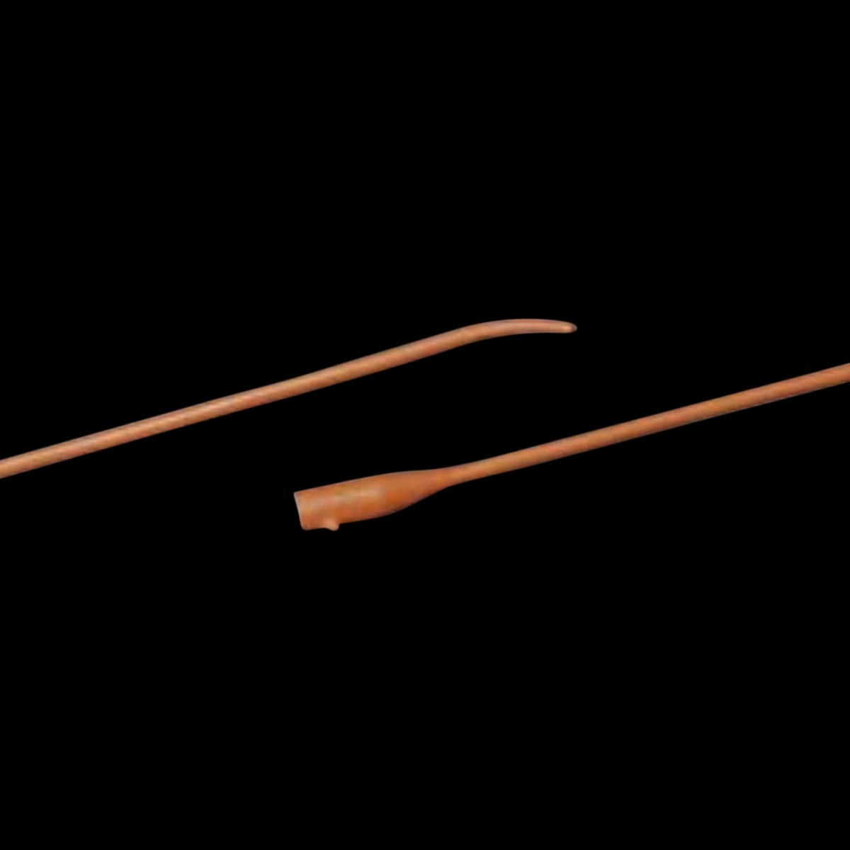 Bardia Intermittent Catheter, Coude Tip, Red Rubber Latex, 16 Fr - Catheter Ur Red Rubber Coude - Image 1