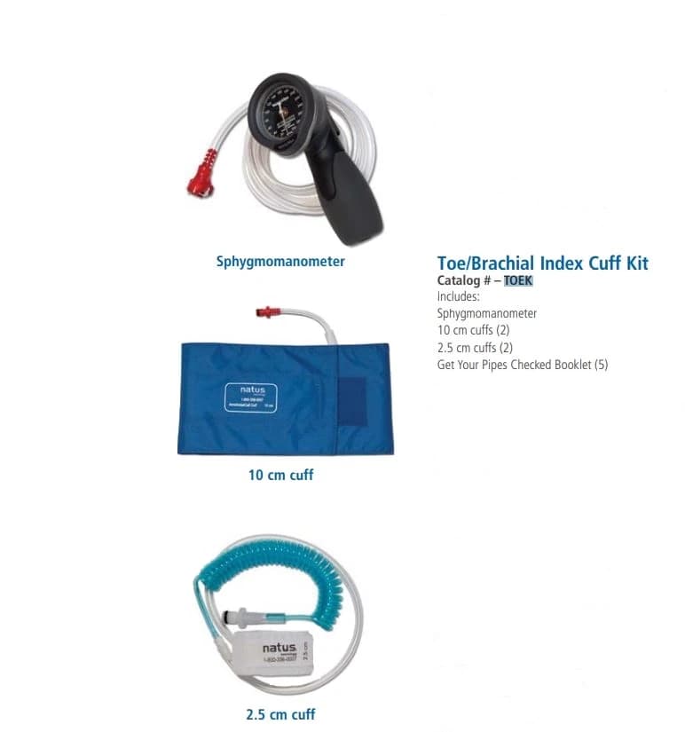 Imex Cuff Toe/Brachial Blood Pressure Cuff Kit, Blue, for Nicolet Doppler - Cuff Toe/Brachial - Image 1