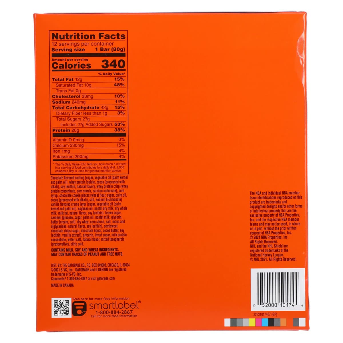 Gatorade Whey Protein Bar, Chocolate Mint, 12/Case thumbnail 2