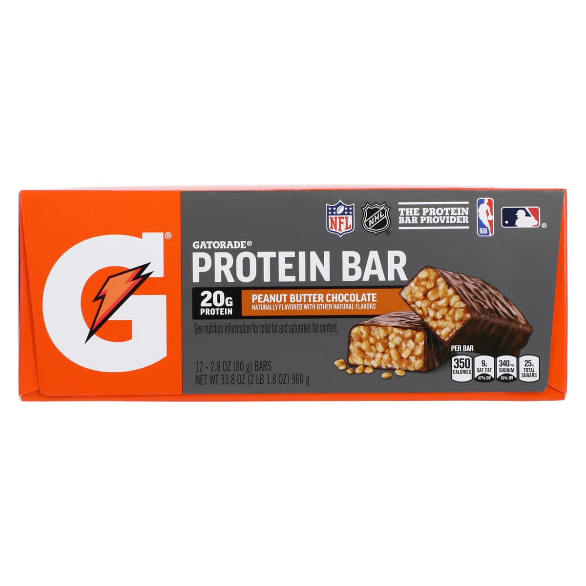 Gatorade Recover Whey Protein Bar, Peanut Butter Chocolate, 12/Case thumbnail 2
