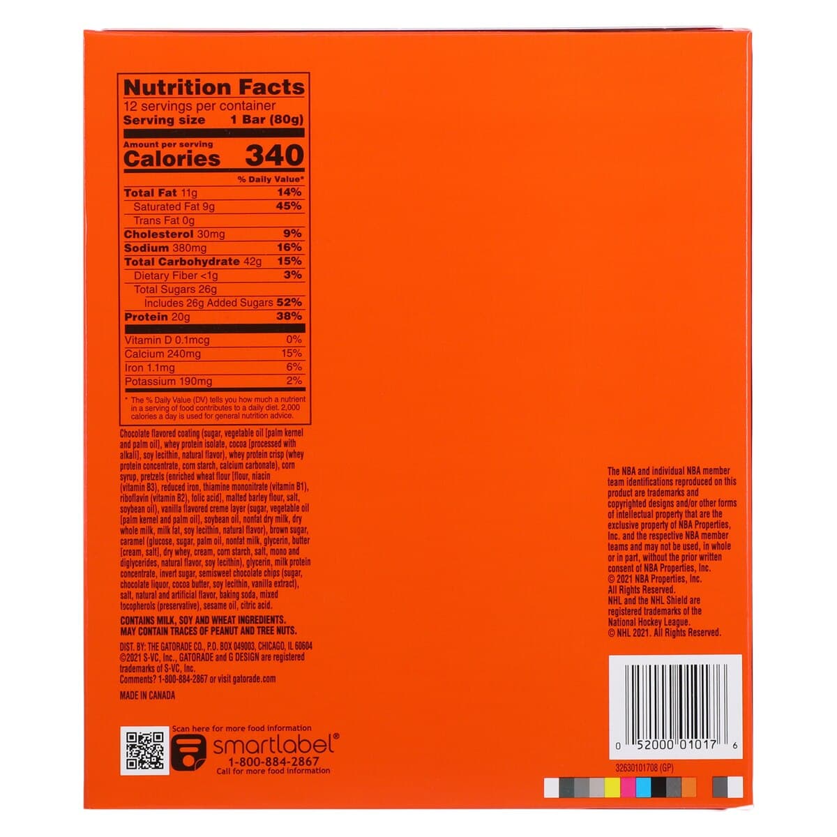 Gatorade Whey Protein Bar, Chocolate, 12/Case thumbnail 5