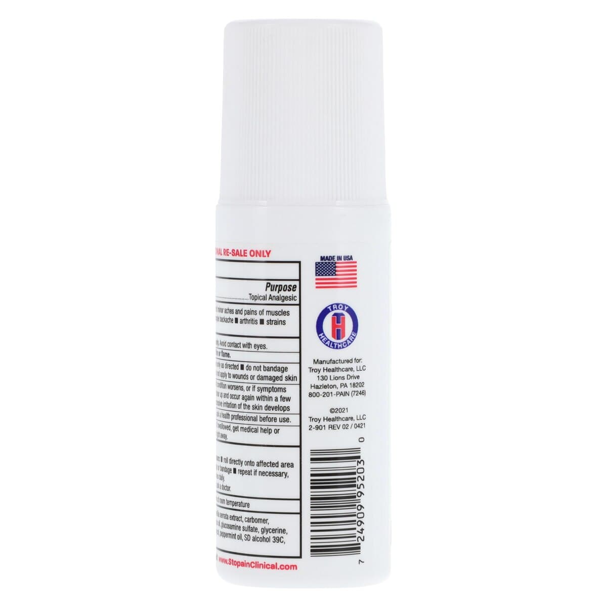 Stopain Clinical Roll-On Pain Relieving Gel, 3 oz thumbnail 3