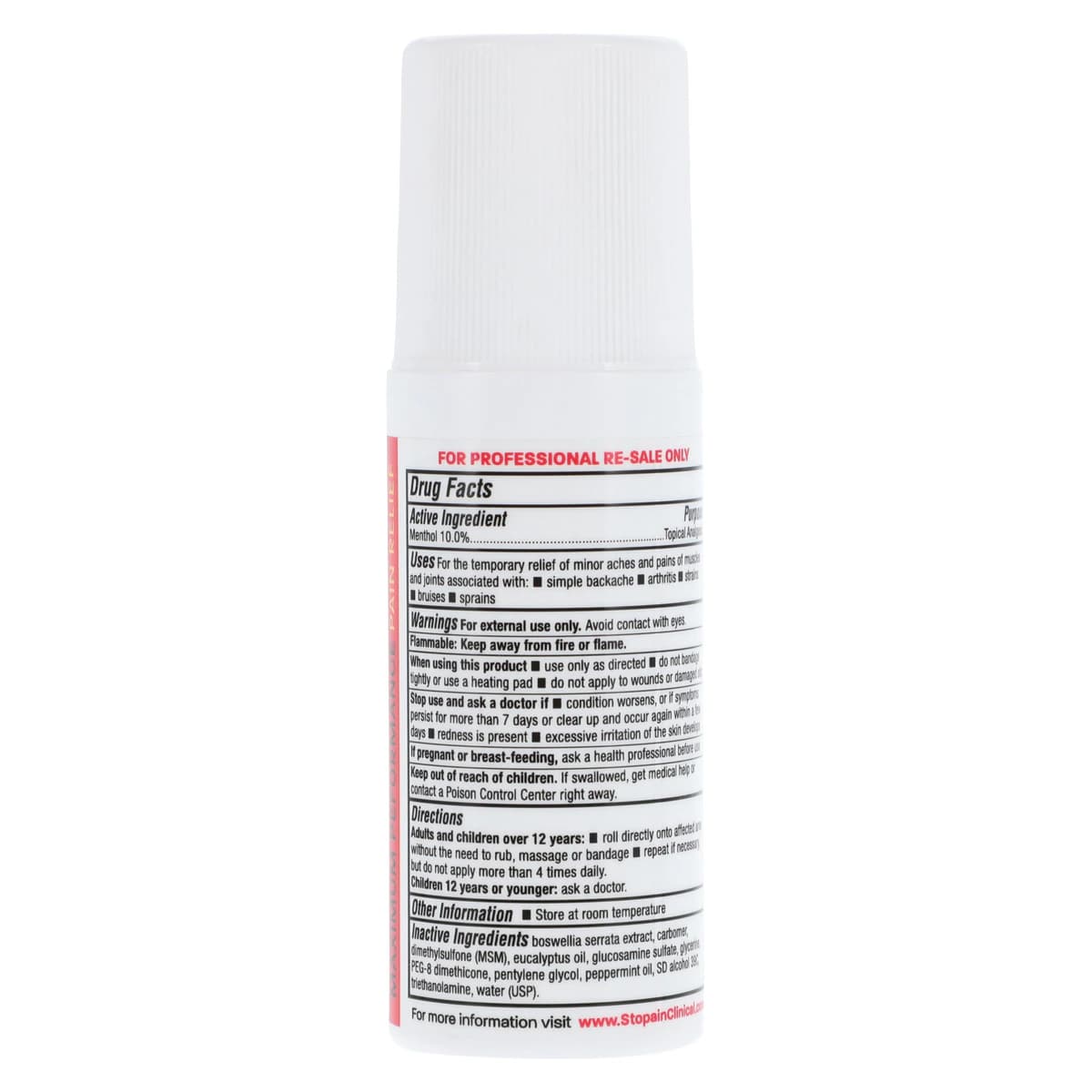 Stopain Clinical Roll-On Pain Relieving Gel, 3 oz thumbnail 4