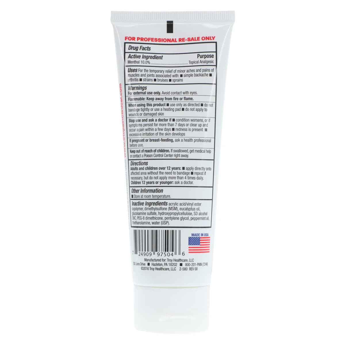 Stopain Clinical Gel, 4 oz Tube thumbnail 2