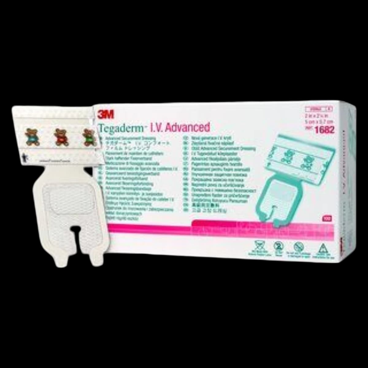 3M Tegaderm IV Advanced Dressing, 2-1/4" x 2-1/4", Sterile, Transparent, Latex-Free - Tegaderm IV Advanced Dressing - Image 1