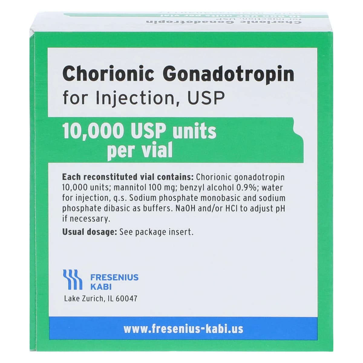 Chorionic Gonadotropin Injection, USP 10,000 USP Units/Vial, Powder for Reconstitution, Multiple-Dose Vial, 10 mL, Each thumbnail 5