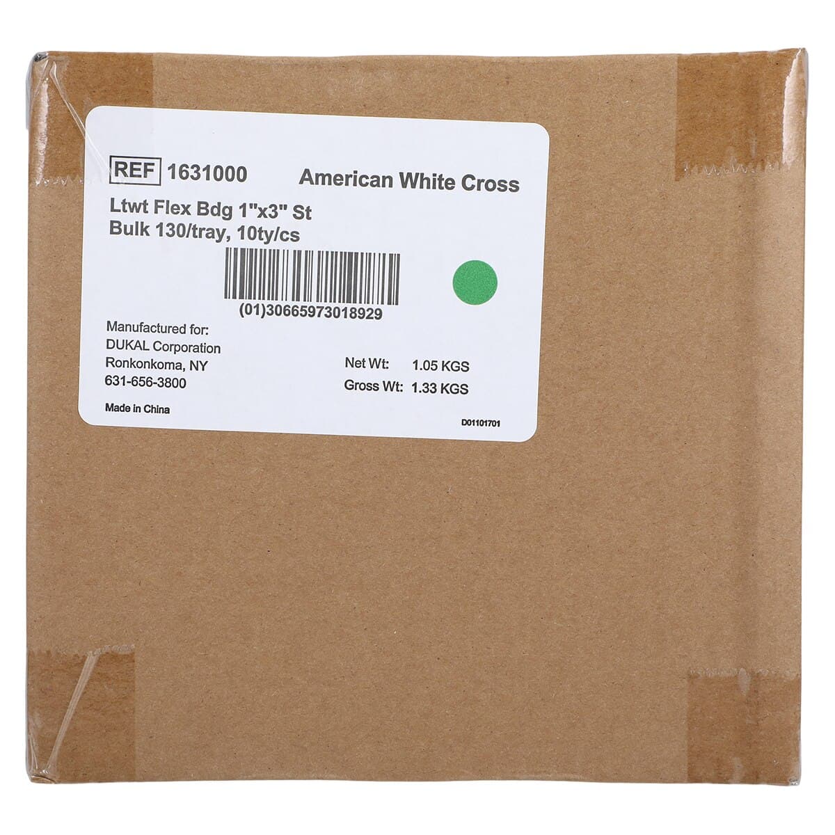 American White Cross Adhesive Bandage, Fabric, 1x3", Tan, Sterile, 1300/Case thumbnail 5
